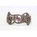 Women's Bangle 925 Sterling Silver red ruby marcasite Stones A 285